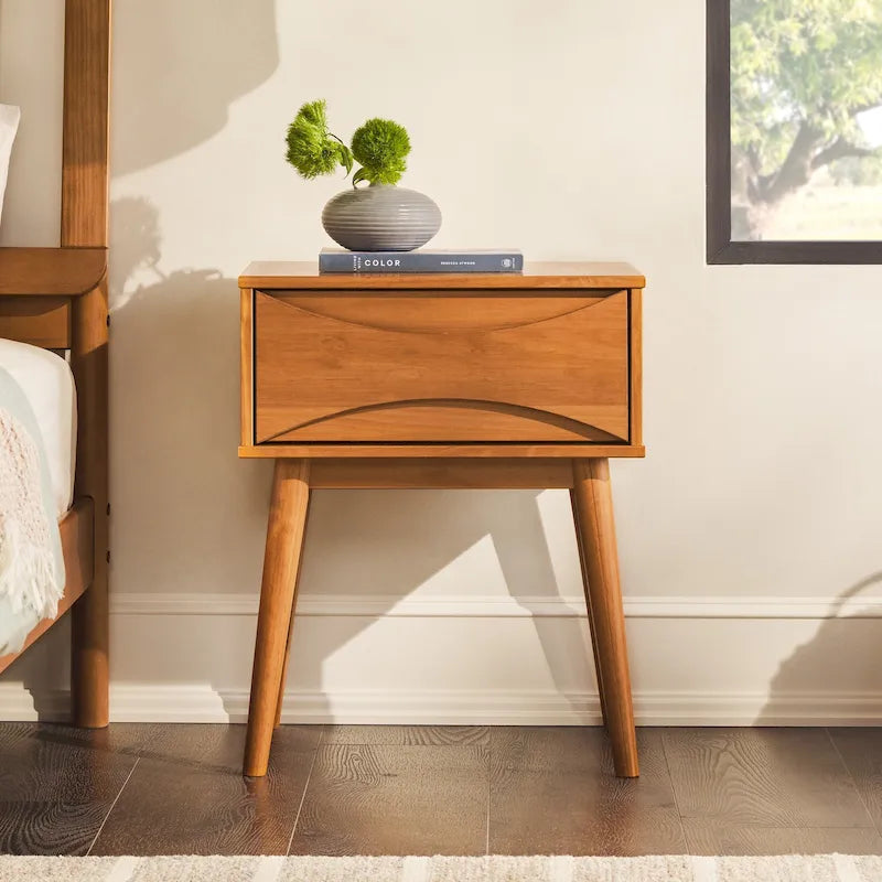 Middlebrook Designs Mid-Century Curved-Drawer Nightstand
