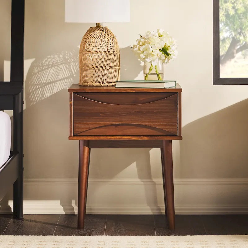 Middlebrook Designs Mid-Century Curved-Drawer Nightstand