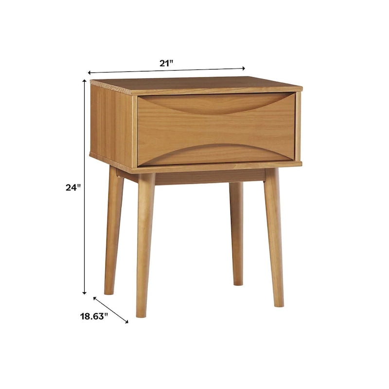 Middlebrook Designs Mid-Century Curved-Drawer Nightstand