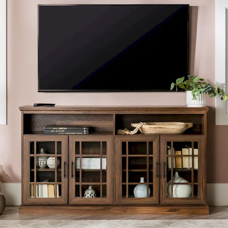 Middlebrook 58-inch Framed Glass 4-Door TV Stand