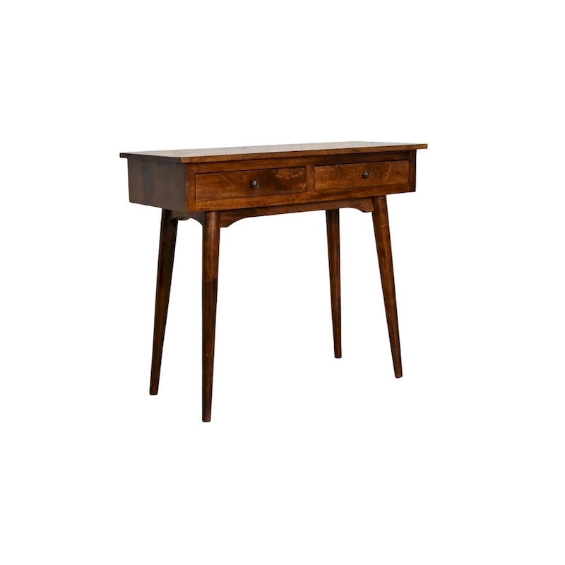 Chestnut Hallway 2 Drawer Console Table Solid Wood 35 Inch