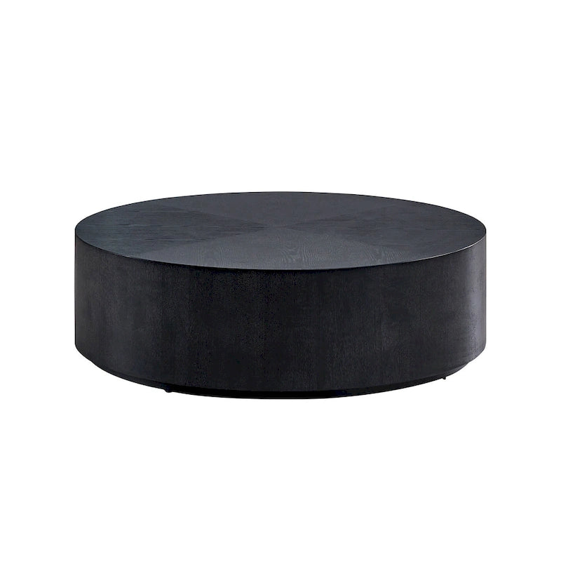 35.43 Inch Modern Round Coffee Table MDF Coffee Table for Living Room,Drum Center Table for Apartment,No Need Assembly