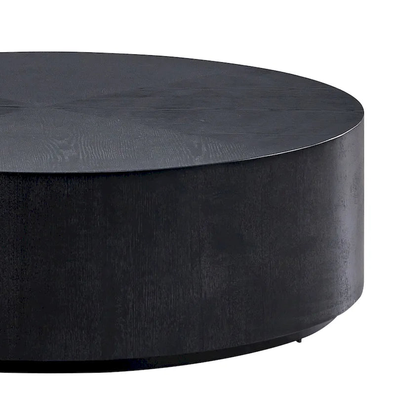 35.43 Inch Modern Round Coffee Table MDF Coffee Table for Living Room,Drum Center Table for Apartment,No Need Assembly