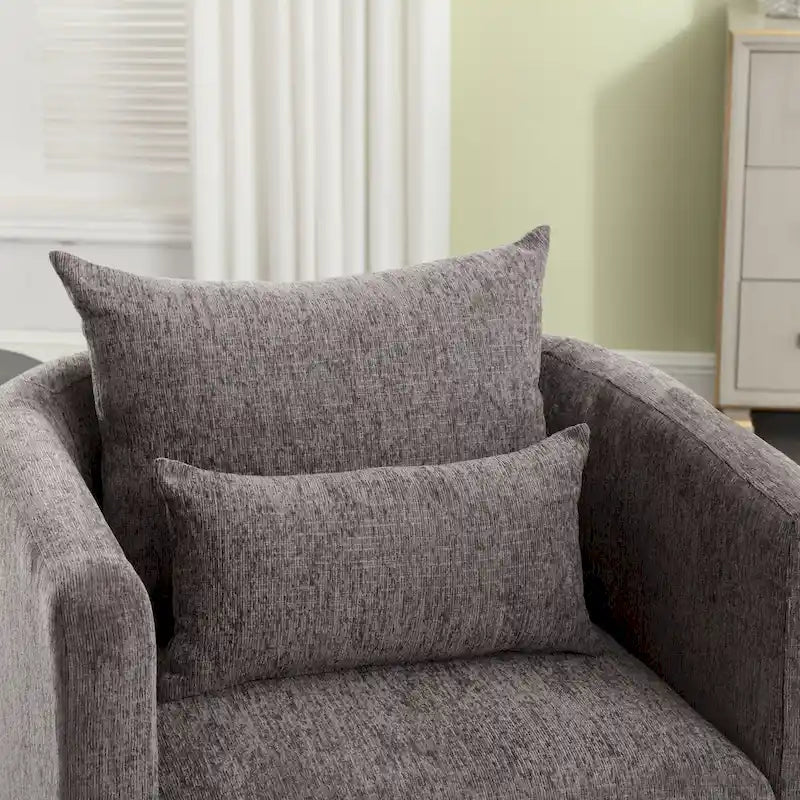 Swivel Barrel Chair, Comfy Round Accent Sofa Chair for Living Room, 360 Degree Swivel Barrel Club Chair