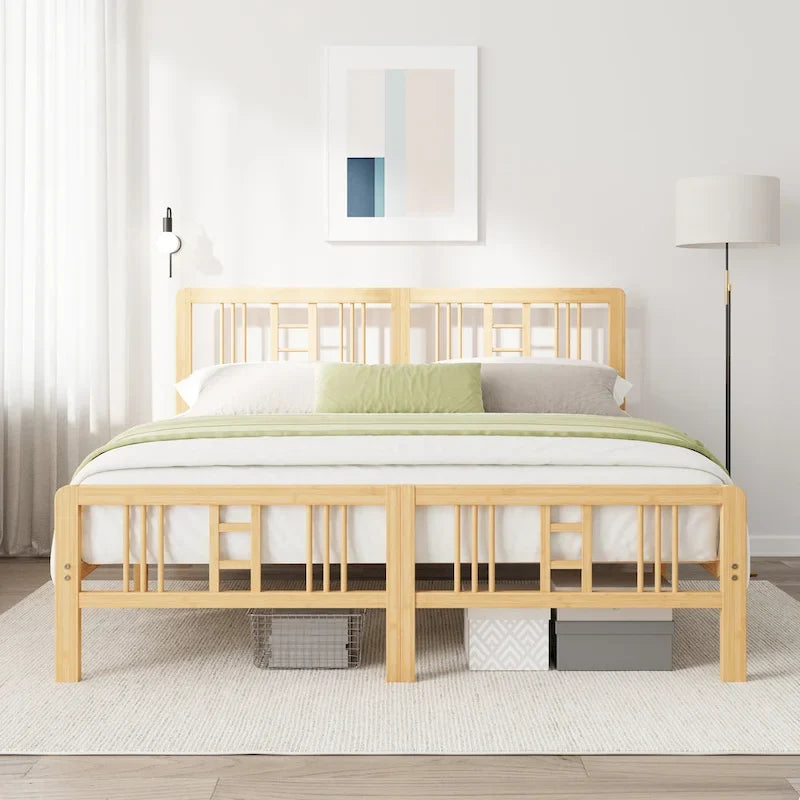 Wood Bed Frame with headboard and footboard