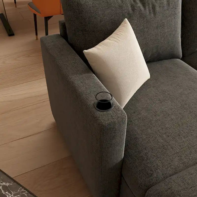 Christopher Knight Home - Stellar Modular U-Shaped Sectional Sofa Bed with Storage, 6 Seats, Ottoman, and Chenille Fabric