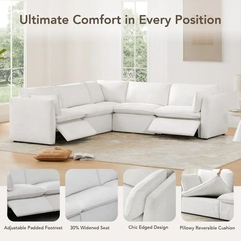 Cypress 107W L-shape Power Reclining Sectional Sofa Couch