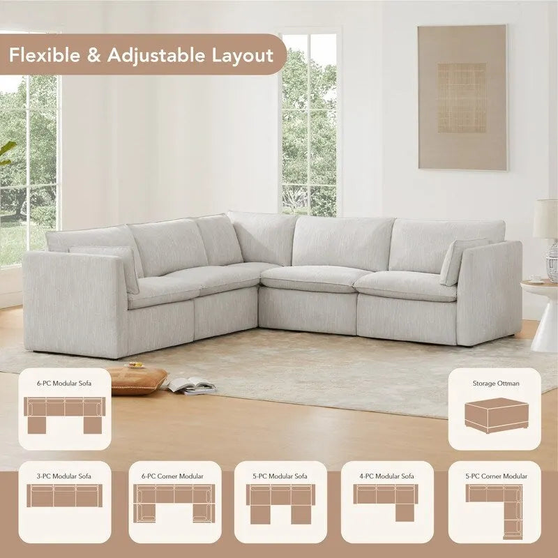 Cypress 107W L-shape Power Reclining Sectional Sofa Couch