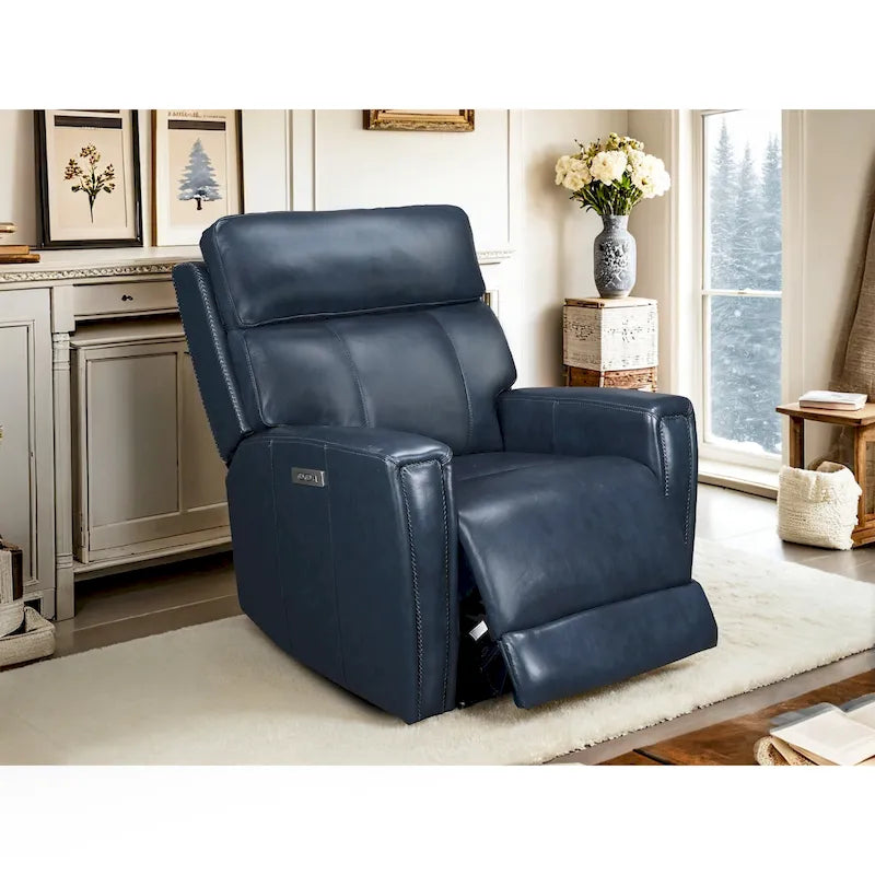 Genuine Leather Zero Gravity Power Recliner Chair with Power Headrest, USB&USB-C Port
