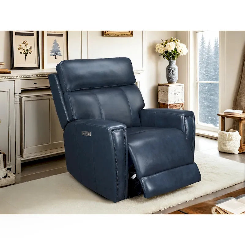 Genuine Leather Zero Gravity Power Recliner Chair with Power Headrest, USB&USB-C Port