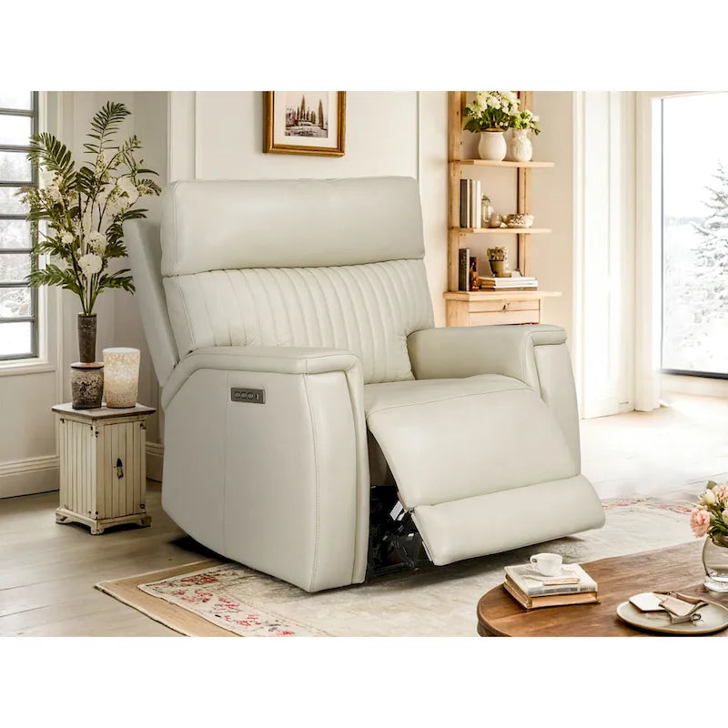 Genuine Leather Zero Gravity Power Recliner Chair with Power Headrest, USB&USB-C Port