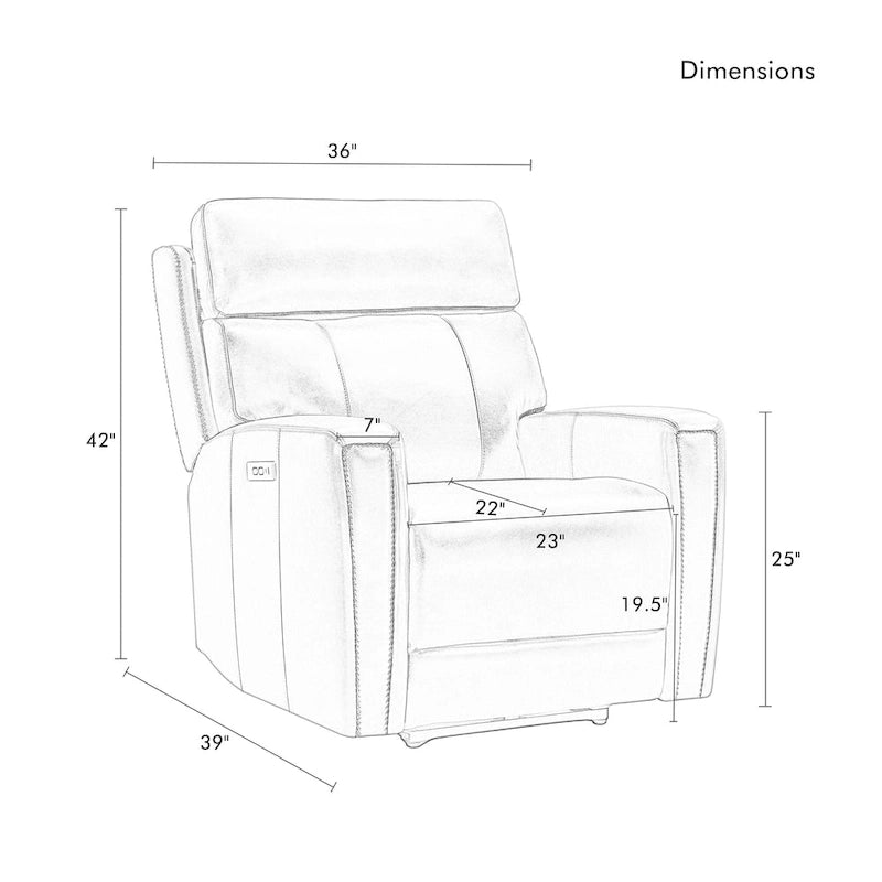 Genuine Leather Zero Gravity Power Recliner Chair with Power Headrest, USB&USB-C Port