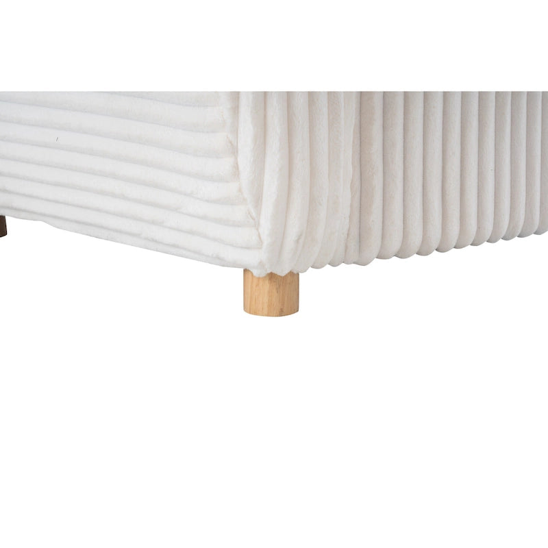 84.4 Corduroy 3-Seater Sofa with Solid Wood Frame, Comfortable Cushions