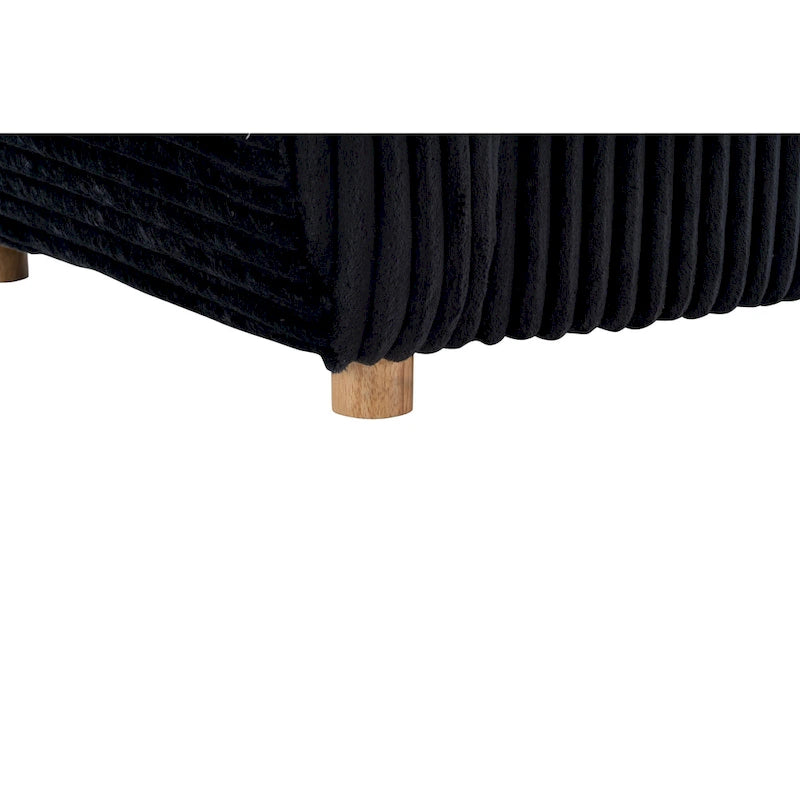 84.4 Corduroy 3-Seater Sofa with Solid Wood Frame, Comfortable Cushions