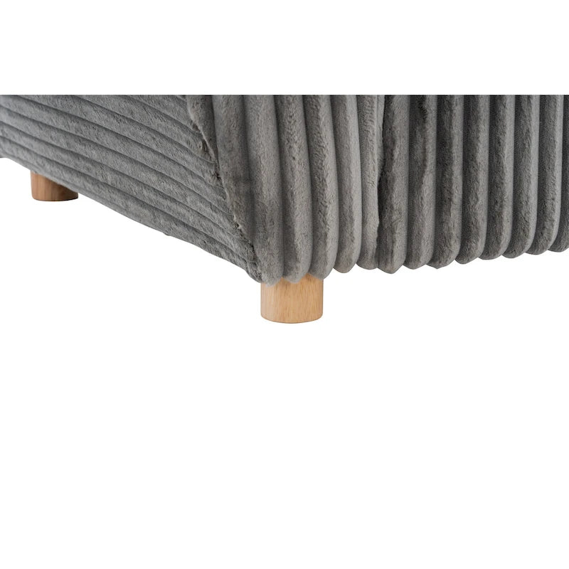 84.4 Corduroy 3-Seater Sofa with Solid Wood Frame, Comfortable Cushions