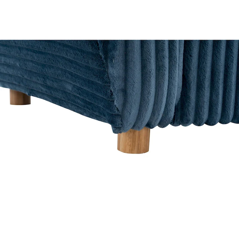 84.4 Corduroy 3-Seater Sofa with Solid Wood Frame, Comfortable Cushions