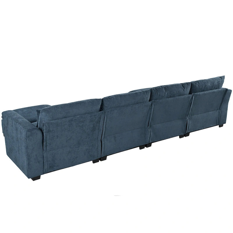 Roomfitters U-Shaped Modular Corner Sofa with Two Ottomans, Freely Transformable for Living Rooms, Studies, Home Theaters
