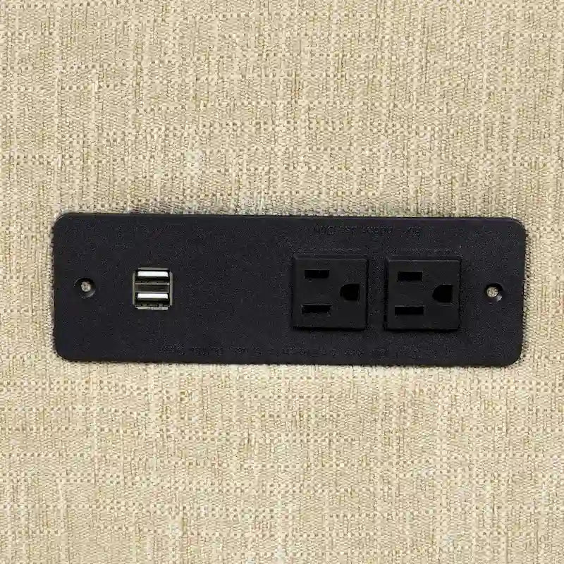 L-Shaped Reversible Sleeper Sectional Couch Pull Out Sofa Bed with Storage Racks, 2 Pillows and USB Port for Living Room