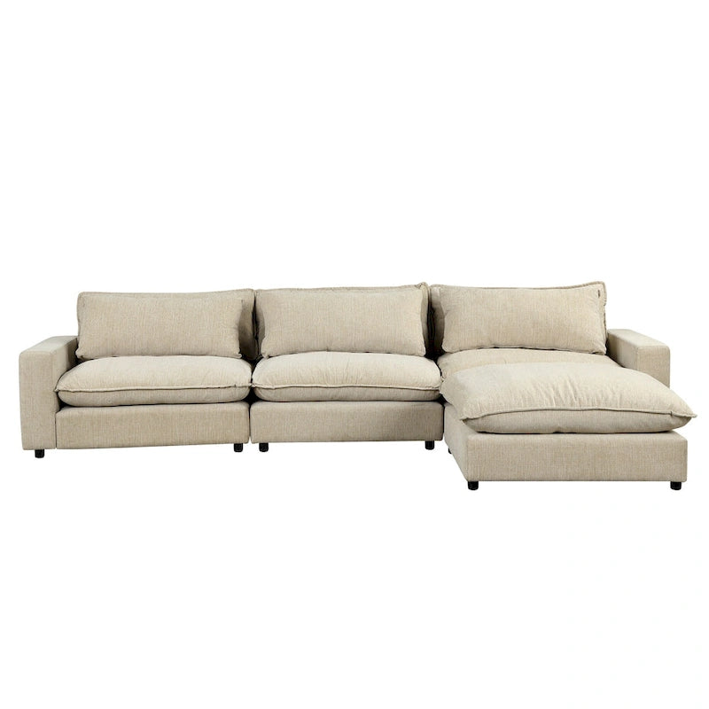 L-Shaped Reversible Sleeper Sectional Couch Pull Out Sofa Bed with Storage Racks, 2 Pillows and USB Port for Living Room