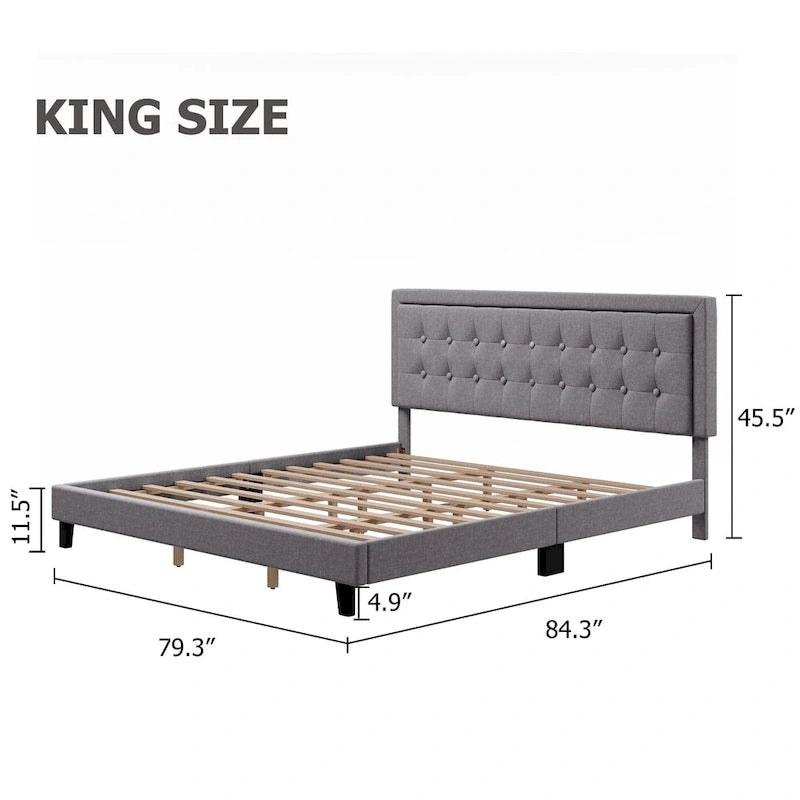 Senfot King Size Platform Bed Frame