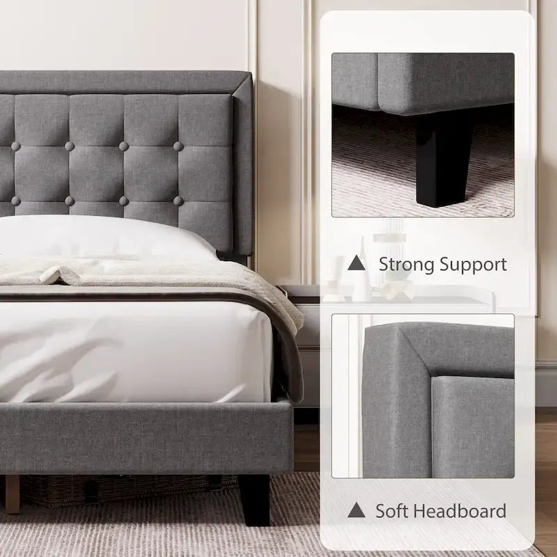 Senfot King Size Platform Bed Frame
