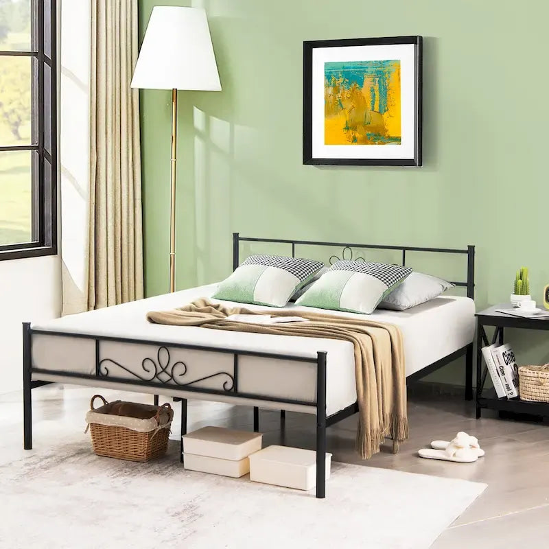Costway Twin/Queen/Full Metal Platform Bed Frame with Headboard and