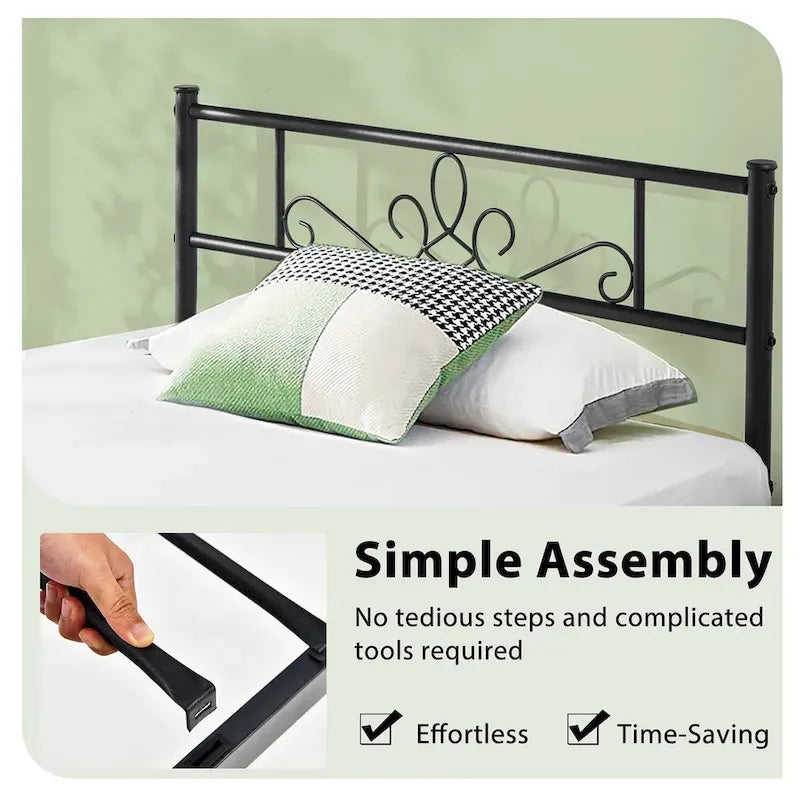 Costway Twin/Queen/Full Metal Platform Bed Frame with Headboard and