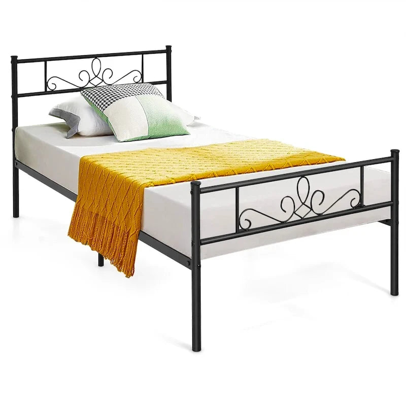 Costway Twin/Queen/Full Metal Platform Bed Frame with Headboard and