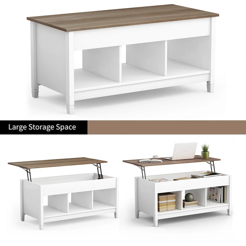Costway Lift Top Coffee Table w/ Hidden Compartment and Storage