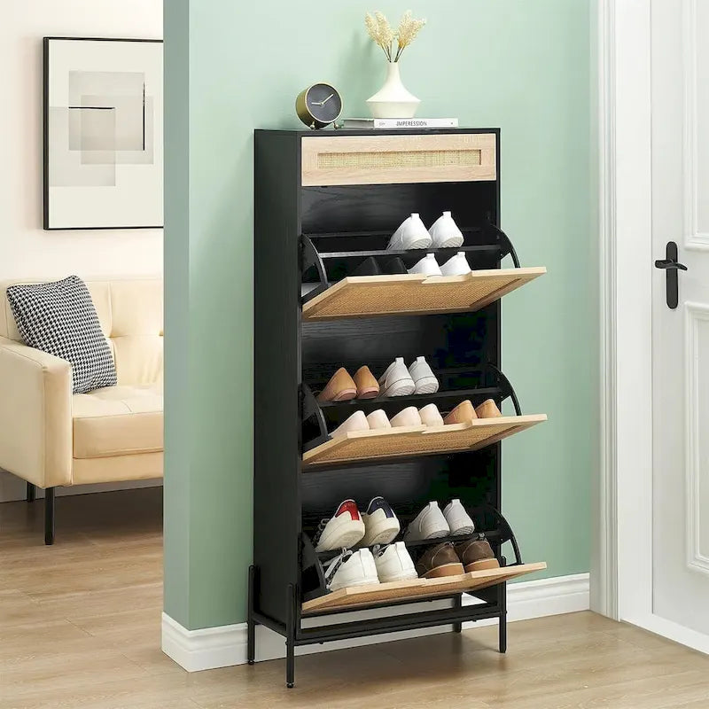 Rattan Shoe Cabinet for Entryway