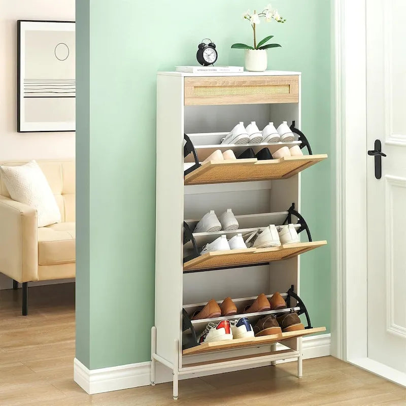 Rattan Shoe Cabinet for Entryway