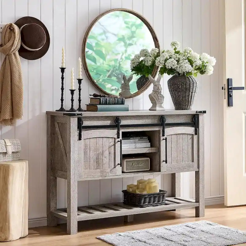 Farmhouse Entryway Table, Rustic Console Table, Wood Sofa Table