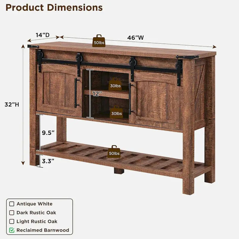 Farmhouse Entryway Table, Rustic Console Table, Wood Sofa Table