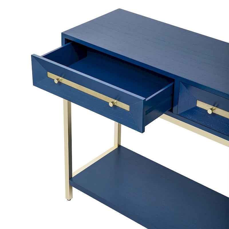 Wood Console Entryway Table with 2 Drawers for Living Room, Entryway