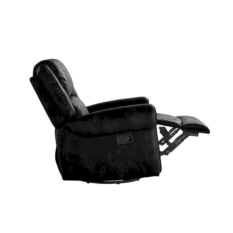 Monroe Polished Microfiber Nailhead Swivel Glider Recliner by iNSPIRE Q Classic