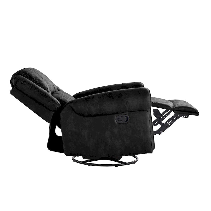 Monroe Polished Microfiber Nailhead Swivel Glider Recliner by iNSPIRE Q Classic