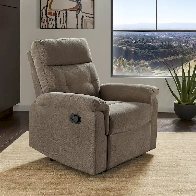 Lufkin Chenille Fabric Manual Recliner by iNSPIRE Q Classic