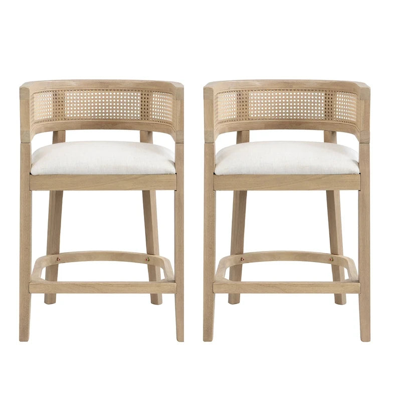 Christopher Knight Home- Noweta Wood Counter Stool with Arms Set of 2