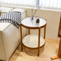 Modern Farmhouse Coffee Table Set Nesting Round Wooden Table Side Table Set for Living Room, Bedroom