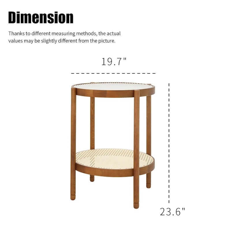 Modern Farmhouse Coffee Table Set Nesting Round Wooden Table Side Table Set for Living Room, Bedroom