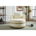 Swivel Chair, 360 Swivel Accent Chair, Faux Leather Barrel Chair Club Chair, Padded Single Chair