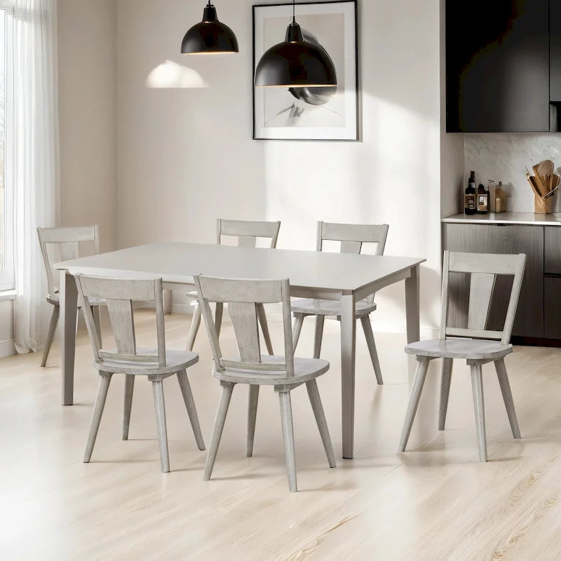Vintage Panel Back Wooden Dining Chairs
