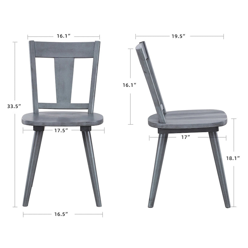 Vintage Panel Back Wooden Dining Chairs