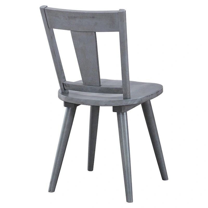 Vintage Panel Back Wooden Dining Chairs