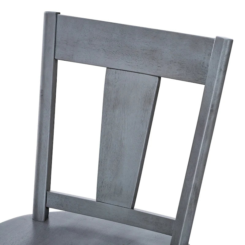 Vintage Panel Back Wooden Dining Chairs