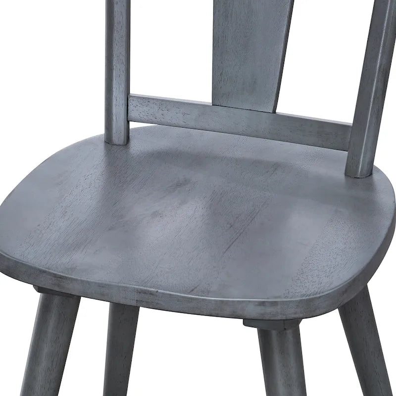 Vintage Panel Back Wooden Dining Chairs
