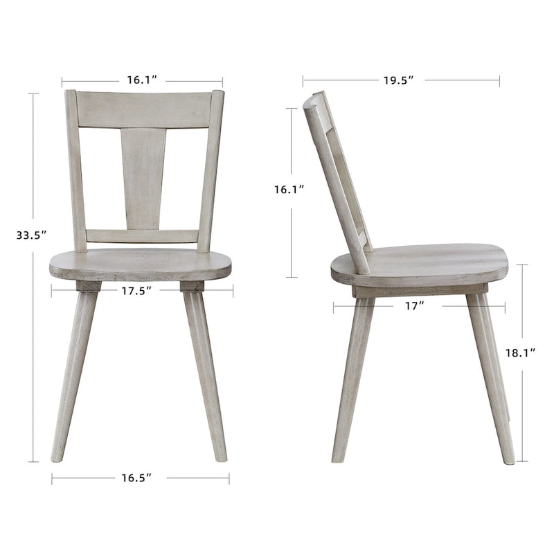 Vintage Panel Back Wooden Dining Chairs
