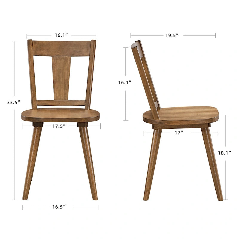 Vintage Panel Back Wooden Dining Chairs