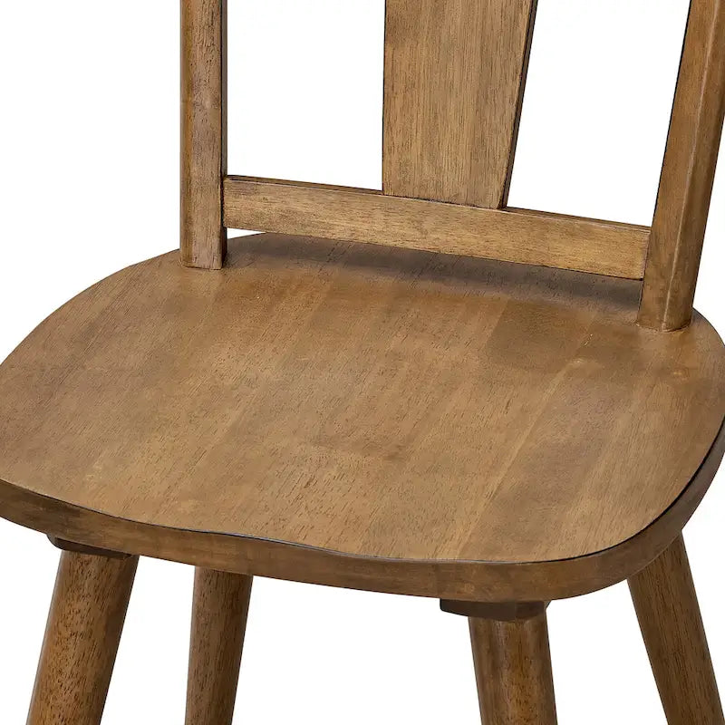 Vintage Panel Back Wooden Dining Chairs