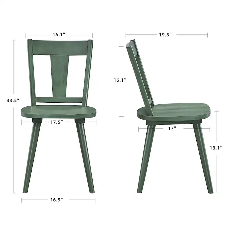 Vintage Panel Back Wooden Dining Chairs